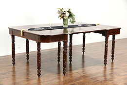 Empire 1820's Antique Pair Acanthus Carved Mahogany Console Tables, Dining Table