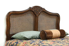 Country French Oak Full or Queen Size Bed Headboard, signed Hickory #28614