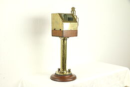 Brass & Mahogany Antique Binnacle Ship Compass, Dietz Lantern #31927