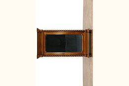 Classical Italian Antique Walnut Armoire, Wardrobe or Closet, Beveled Mirror