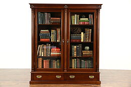 Classical Mahogany 1910 Antique Library Bookcase Signed Smyth of Chicago