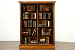 Library Antique 1890 Birch Bookcase, Raised Panels, Adjustable Shelves #28720