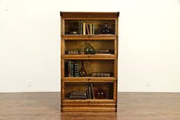 Oak Antique 4 Stack Lawyer Bookcase, Lundstrom of NY #31963