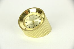Berman Signed Machined Brass Vintage Desk Clock