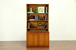 Midcentury Modern 1960 Vintage Scandinavian Teak Bookcase Cabinet #30700