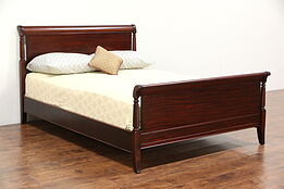 Full Size Vintage Mahogany Bed, Signed Drexel Federal House