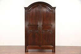 Oak Carved Country French Antique 1880 Armoire, Wardrobe or Closet #29644