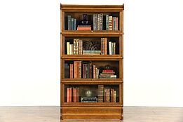 Oak 1900 Antique 4 Section Stacking Lawyer Bookcase, 62" Tall
