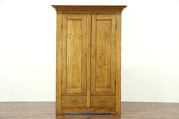 Country 1880 Antique Armoire, Wardrobe or Closet, Pine & Poplar