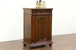 English Tudor Design Antique 1925 Walnut Bar Cabinet, Secret Compartments #28798