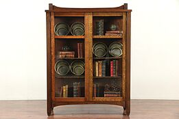 Arts & Crafts Mission Oak Antique Craftsman China Curio Display Cabinet #29770
