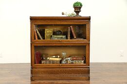 Oak Quarter Sawn Antique 2 Stack Lawyer Bookcase, Signed Macey #31248