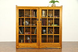 Craftsman Style Vintage Quarter Sawn Oak Bookcase, Butterfly Joints #31353