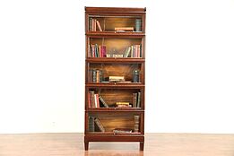 Oak 1900 Antique 5 Stack Lawyer Bookcase, Signed Macey & Weis #29976