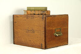 Oak Quarter Sawn Antique Desktop 8x10 File Drawer Cabinet #32041