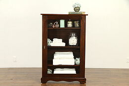 Oak Antique Bookcase or Bath Cabinet, Adjustable Shelves #31827