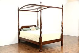 Ethan Allen Rice Plantation Four Poster Queen Size Bed, Removable Canopy