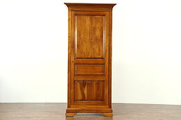 Cherry Vintage Armoire, Linen Cabinet or Pantry Cupboard, Raised Panels
