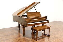 Baldwin Signed 5' 5 Mahogany 1921 Rebuilt Grand Piano & Bench
