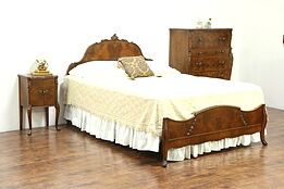 Queen Size Vintage 3 Pc Bedroom Set, Signed Romweber of Indiana