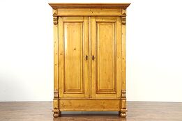 Pine Antique Armoire, Wardrobe, Linen Closet, Bohemia or Czech #28850
