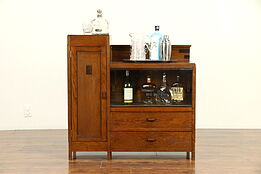 Art Deco Sideboard, Server or Bar Cabinet, Oak & Rosewood, Scandinavia  #30416
