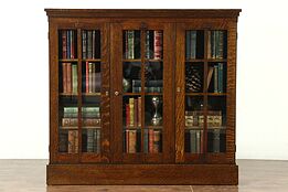 Triple Arts & Crafts Mission Oak 1905 Antique Craftsman Bookcase