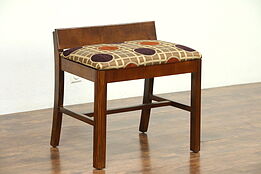 Art Deco 1930's Vintage Bench, New Upholstery #28871