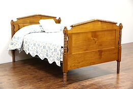 Butternut Antique 1840 Spool Turned Bed, Full or Double Size