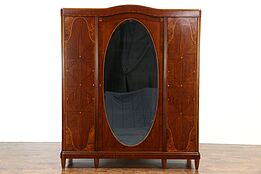 Armoire, Wardrobe or Closet 1925 English Art Deco Rosewood Marquetry