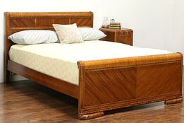 Art Deco Waterfall Full Size Bed, 1930's Vintage #27664