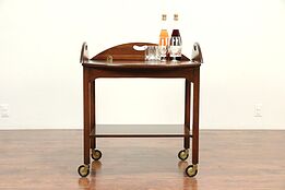 Butler Style Bar Cart, Vintage Tea or Dessert Trolley, Signed Baker #29280