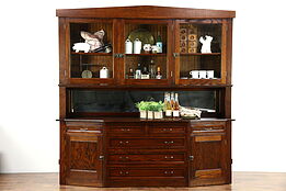 Arts & Crafts Mission Oak Craftsman Sideboard Cabinet, Back Bar, Pantry Cupboard