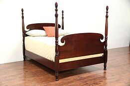 Mahogany Traditional Antique Full or Double Size Poster Bed #29442