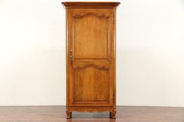 Country French Carved Oak Antique Armoire, Wardrobe or Closet #29548