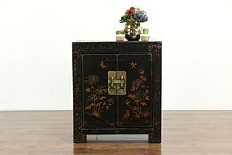 Chinese Antique Hand Painted Lacquer End Table, Console or Nightstand #33282