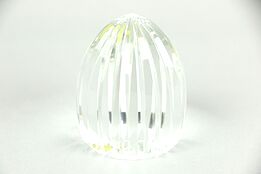 Fluted Crystal Paperweight, Signed Post House, Japan, Hand Cut