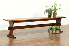 Oak Vintage 1950's 6' Dining or Hall Bench, Mortise & Tenon Joints