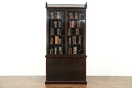 Rosewood Antique 1870 Library Bookcase, Adjustable Shelves, England