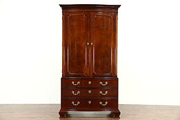 Baker Signed Vintage Traditional Mahogany Armoire, TV Console or Closet