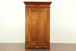 Victorian Antique Butternut Armoire, Wardrobe or Closet #29081