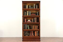 Globe Wernicke Signed Antique Oak 5 Stack Lawyer or Barrister Bookcase #29787
