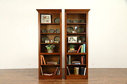 Ethan Allen Cherry Vintage Double Bookcase Display Cabinet #30891