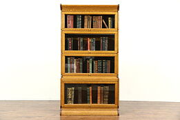 Oak Quarter Sawn 1900 Antique 4 Stack Barrister or Lawyer Bookcase