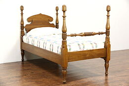 Butternut 1890's Antique Twin or Single Acorn Poster Bed