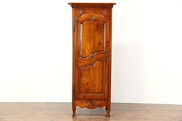 Country French 1800 Antique Small Fruitwood Armoire, Wardrobe or Closet