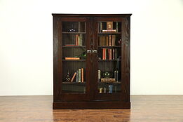 Arts & Crafts Mission Oak Antique Craftsman Bookcase, Wainscoting  #30695