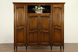 Country French Oak Antique Bookcase, Linen Press or Closet, Armoire #32211