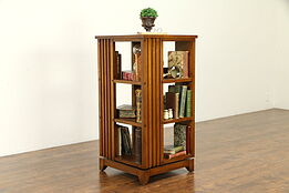 Mission Oak Craftsman Spinning Vintage Revolving Bookcase #32366