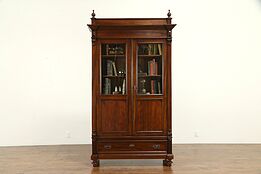 Classical Mahogany Antique Austrian China Display Cabinet or Bookcase #32426